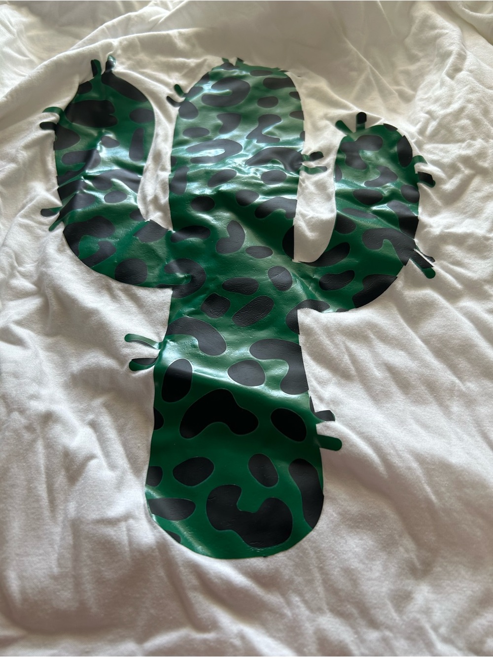 Green Cactus Graphic Tee - White